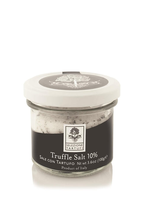 Selezione Tartufi Black Truffle Sea Salt 10%; Truffle Salt for Finishing & Cooking; 3.5 Ounces