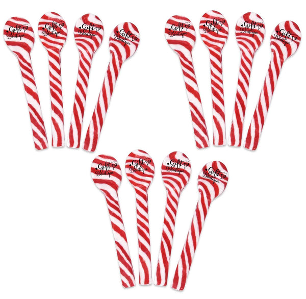 Gift Boutique Christmas Peppermint Candy Cane Spoons 12 Pack Edible Mint Candies