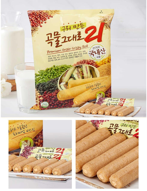 Korean Premium Multi Whole Grain Baked Crispy Rolls, 180g