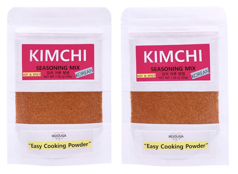 MODUGA's Gourmet Korean Kimchi Seasoning (#2 Hot & Spicy, 1.76Oz, pack of 2) - Healthy Mix Powder for BBQ, Vegetables