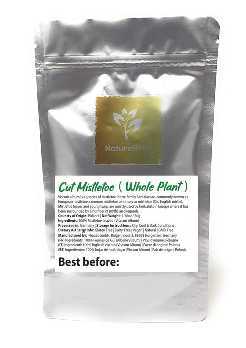 Dried Cut Mistletoe From The Whole Plant - Old English Mistle Herbal Tea - 100% Mistletoe Leaves, 1.76oz