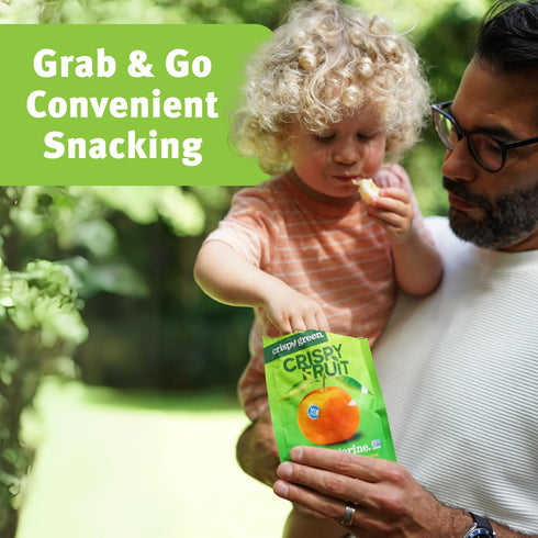 0.42 Oz (Pack 12), 100% Crispy Green Freeze-Dried Tangerine Fruit Snacks, of Pure Fruit, All-Natural, No Added Sugar