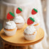 36 Pack Red Strawberry Cupcake Toppers, Strawberry Theme Picks for Birthday Wedding Baby Shower Summer Garden Party