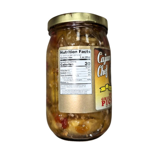 Cajun Chef 16oz (Pack 2) Spicy Green Tomato Pickles of - Tangy and Delicious Side Dish - Perfect Garnish for Any Meal