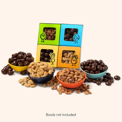 1.25 Lbs Nuts.com Sweet and Salty Gift Tray for Festive Gifts Healthy Snack Sampler Box, of Roasted Cashews, Peanuts