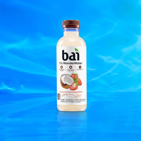 18 12 Pack Bai Antioxidant Infused Water Beverage, Shala Coconut Strawberry, with Vitamin C and No Artificial