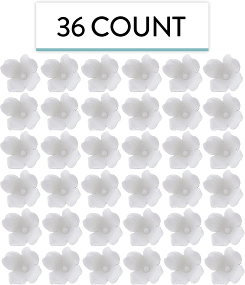 144 Count Global Sugar Art Hydrangea Blossom Sugar Cake Flowers, Unwired, White, by Chef Alan Tetreault