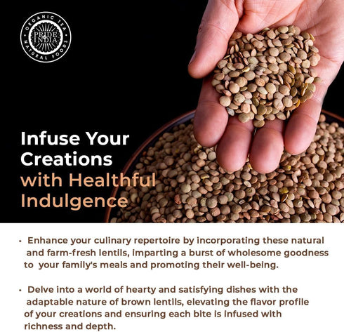 1.5 Pride Of India - Indian Whole Brown Crimson Masur Lentils - Protein & Fiber Rich Masoor Whole, Pound Jar
