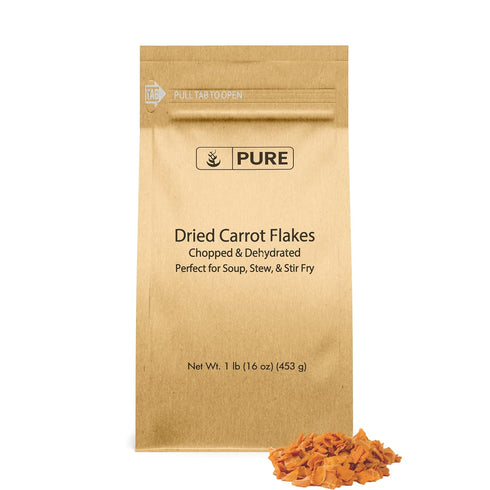 Pure Original Ingredients Dried Carrot Flakes, 1 lb, Soups & Stews, Diced & Ready To Use