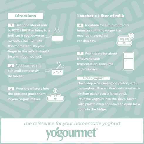 (6 Pack 6 3 Yogourmet Mild Yogurt Starter = Quarts of Yogurt) - Make Yogurt at Home - Starter Culture - All Natural