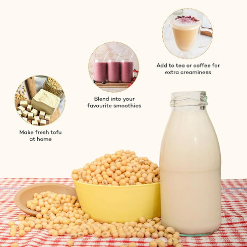 35.27 Oz (1kg) 49% Urban Platter Soya Milk Powder | | Plant Protein | Unflavored Soy Milk for Coffee, Tea, Smoothies