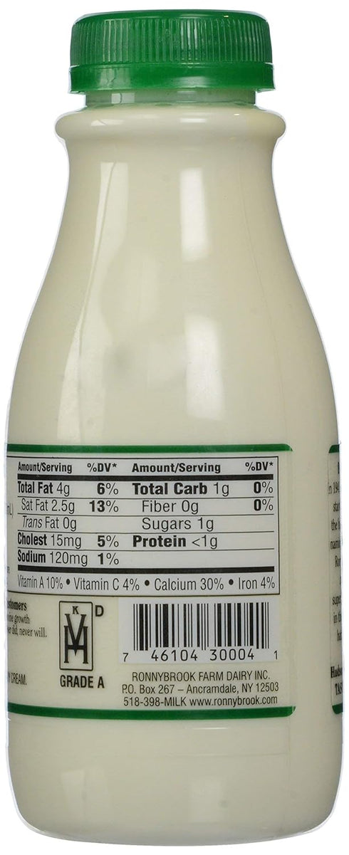 RONNY BROOK 12 RONNYBROOK FARM DAIRY Half & Half Cream, FZ