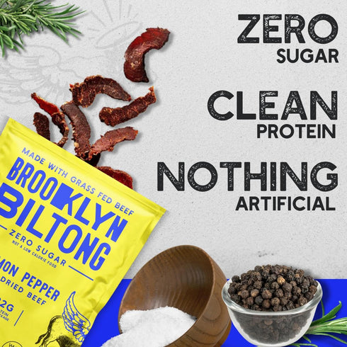 Brooklyn Biltong - Air Dried Grass Fed Beef Snack, South African Beef Jerky, Whole30 Approved, Paleo, Keto, Gluten