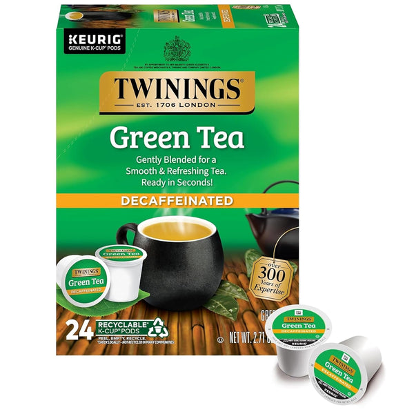 Twinings Decaffeinated Green Tea K-Cup Pods for Keurig, 24 Count (Pack of