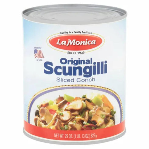 29 oz LaMonica Fine Foods Scungilli (Sliced Conch), Wild Caught Ready to Eat Premium Quality Seafood for Salads, Pasta