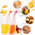 Yamgqus 100PCs 100PCS 17oz (100 Pack) Drink Pouches with Individual Wrapped Straws, Freezable Juice Pouches DIY