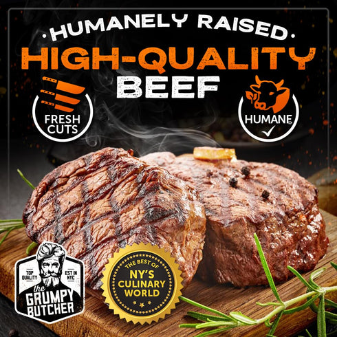 1 Pack 6 oz Grumpy Butcher Beef Sirloin Steak, - Quality Steak Meat Birthday Gifts for Men