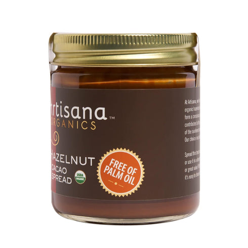 8 oz Artisana Organics Hazelnut Cacao Spread, | No Palm Oil, Sweetened with Coconut Sugar