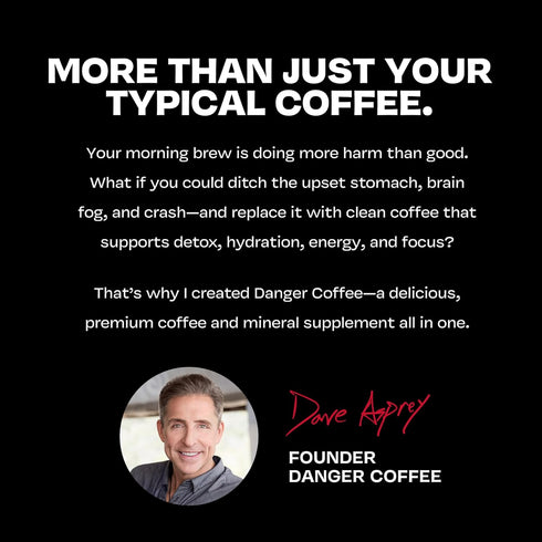 10.9 Danger Coffee by Dave Asprey, Remineralized, Mold Free & Lab Tested Swiss Water Decaf Whole Bean Coffee, Medium