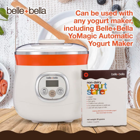 Belle + Bella Non-Dairy Vegan Yogurt Starter - Gluten Free, No Added Sugar, Non GMO - 3 Boxes Makes 12 Quarts