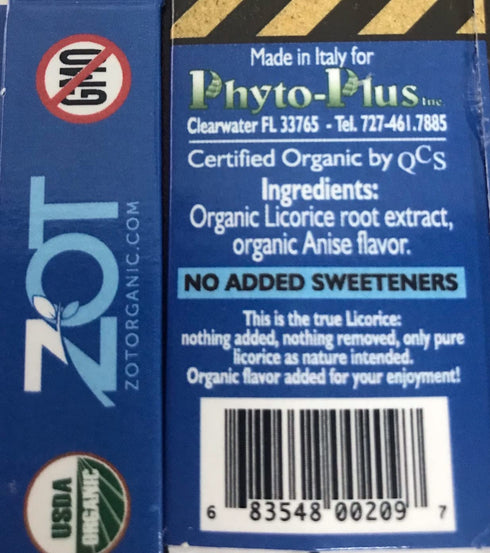 ZOT 100% Organic Licorice with Anise, 0.4 Ounce (Pack of 6), Flip Top Boxes
