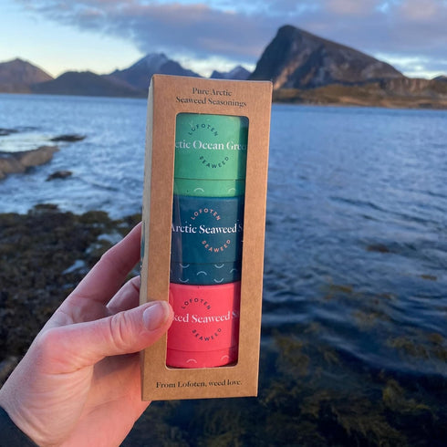 3 Pack Lofoten Seaweed- Seaweed & Salt Seasoning Arctic Norway Box Gift and Gluten-Free, Vegan Sampler