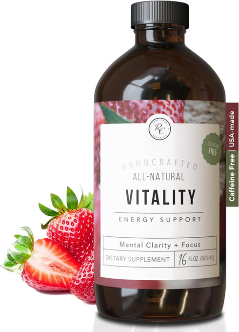 Rowe Casa Organics Vitality Energy Support Caffeine-Free Botanical Liquid Supplement with Adaptogenic