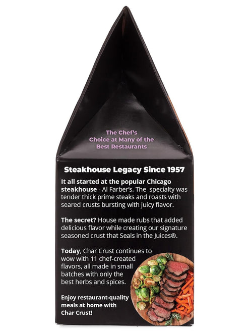 4 (Pack 3) Char Crust Dry-Rub Seasonings Roasted Garlic Peppercorn | All-in-one seasonings | Perfect for Steak