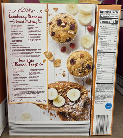Generic 18oz 510g Bran Flakes Millville Whole Grain Wheat and Bran Cereal (Two Boxes)
