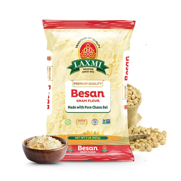 Laxmi Gram Besan Flour 2 lb Non-GMO, Vegan, Gluten Free - Made