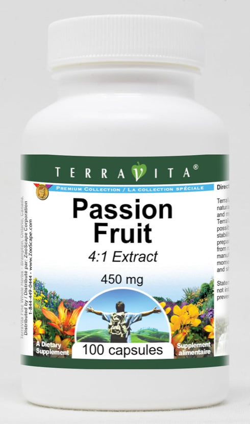 Terravita Passion Fruit 4:1 Extract - 450 mg (100 Capsules, ZIN: 520484)