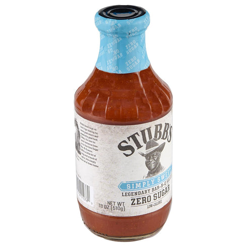 Stubb's Simply Sweet Reduced Sugar BBQ Sauce, 18 oz (Pack of 4)