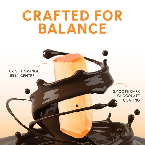 7 OZ Snackathon Dark Chocolate Orange Sticks, Resealable Bag, Soft Chewy Orange Jelly Centers Covered In Rich Dark
