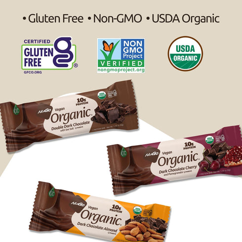 10g 24 count Nugo Organic Dark Chocolate Almond, Vegan Protein, Gluten Free