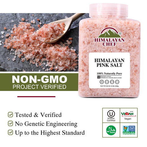 5 lbs 2-Pack Himalayan Chef Coarse Pink Himalayan Salt, - Pure, Natural, Mineral-Rich, Kosher, Ideal for Grinder