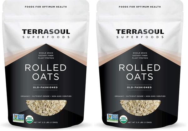 Terrasoul Superfoods Organic Rolled Oats, 2.5 lbs - Gluten-Free | Old-Fashioned |