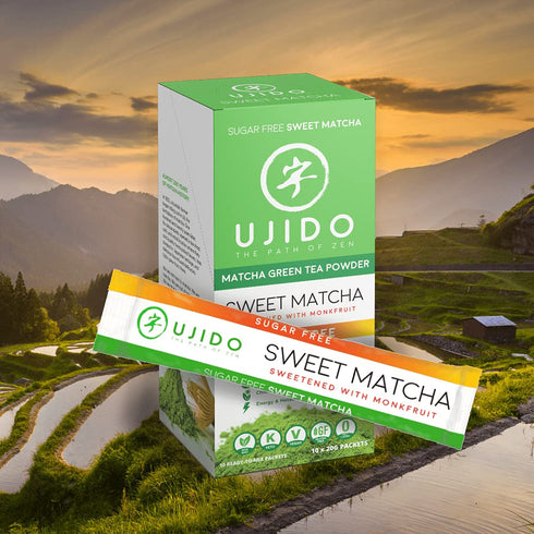 (20g 10 packets) Ujido Matcha Green Tea Powder - Sweetened with Japanese Monk Fruit - Sugar Free x