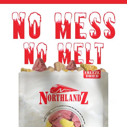 1oz (30g) Pack 10 NORTHLANDZ Freeze Dried ICE CREAM | Creamy & Crunchy Treat | Mango, Strawberry, and Vanilla Flavors |