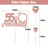 Sumerk 55th Anniversary Cake Topper, 13PCS Rose Gold Glitter Cake Decorations for Wedding Anniversary Celebration Party