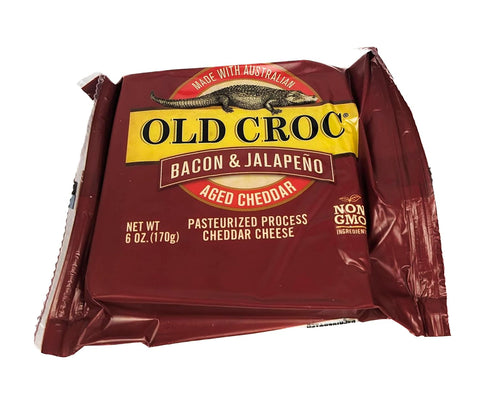 Generic Old Croc Bacon and Jalapeno Aged Australian Cheddar 6 oz (Pack of
