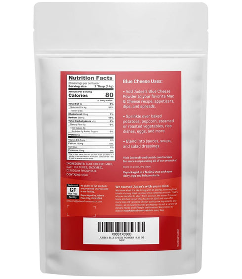 Judee’s Blue Cheese Powder 11.25 oz - Gluten-Free and Nut-Free - Use in Seasonings and Salad Dressings - Great for Dips, Spreads and Sauces - Made in USA