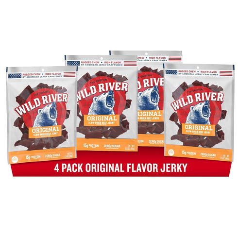 Wild River Original Beef Jerky, Old Fashioned 100% Beef Jerky, Gluten Free,