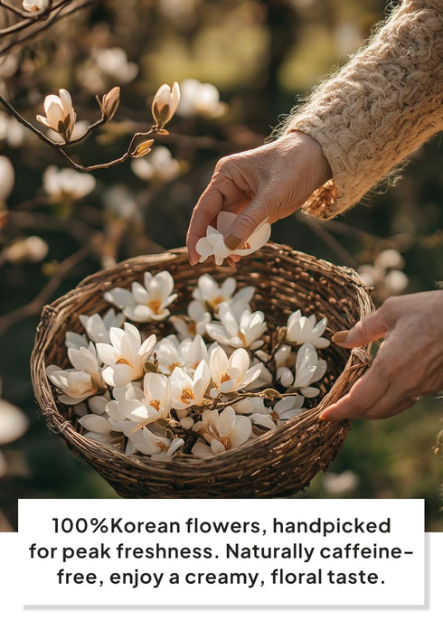 Korea,10g Korean Food, KKOKDAM Original Magnolia Flower Tea, Decaf Floral Blend, Fully Natural Flowers, No Caffeine