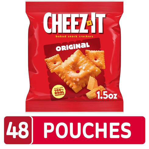 (48 Cheez-It Cheese Crackers, Baked Snack Crackers, Lunch Snacks, Original Pouches)