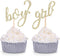 24 CT Gold Glitter Cupcake Toppers for Boy or Girl Gender Reveal Party Decors