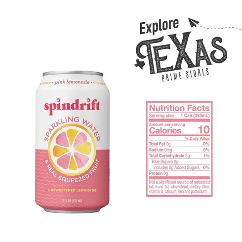 20- Pack 12 oz Spindrift of Pink Lemonade Sparkling Water & Real Squeezed Fruit fl Can