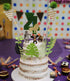 LaVenty Set of 7 Glittery Tropical Leaves Cake Topper for Tropical Wedding Cake Decoration