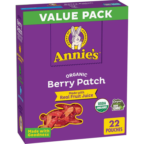 Annie's Organic Berry Patch Bunny Fruit Flavored Snacks, Gluten Free, Value Pack,