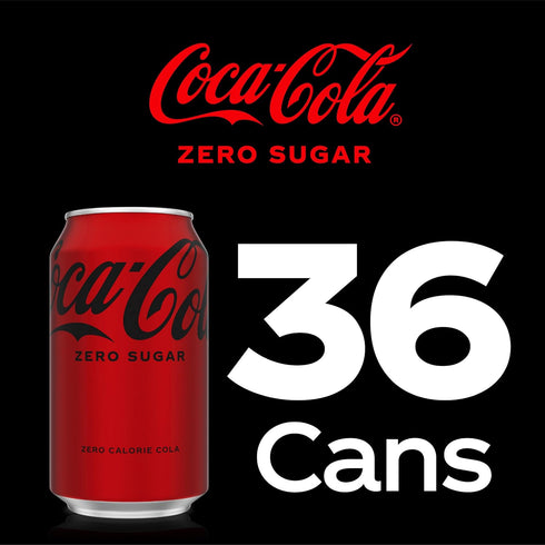 Pack 12 oz, 36 Pack Coca-Cola Zero Sugar Fridge Bundle, fl