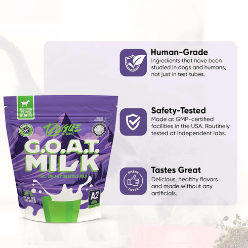 16-oz 6 A2 Rogue Pet Science G.O.A.T Milk Powdered Goat Milk for Dogs and Cats. One Bag Makes Quarts. Human Grade